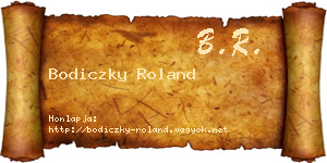 Bodiczky Roland névjegykártya